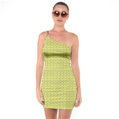 One Shoulder Ring Trim Bodycon Dress 
