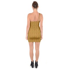 One Shoulder Ring Trim Bodycon Dress 