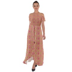 Off Shoulder Open Front Chiffon Dress 