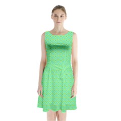 Sleeveless Waist Tie Chiffon Dress 