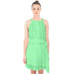 Carnatial Halter Collar Waist Tie Chiffon Dress