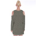 Velvet Long Sleeve Shoulder Cutout Dress 