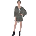 Melody V-Neck Flare Sleeve Mini Dress