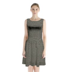 Sleeveless Waist Tie Chiffon Dress 