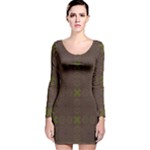 Artist Pallete Long Sleeve Velvet Bodycon Dress