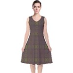 Artist Pallete V-Neck Midi Sleeveless Dress 