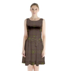 Sleeveless Waist Tie Chiffon Dress 