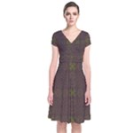 Artist Pallete Short Sleeve Front Wrap Dress