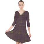 Artist Pallete Quarter Sleeve Front Wrap Dress