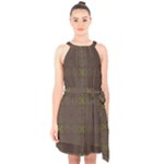 Artist Pallete Halter Collar Waist Tie Chiffon Dress