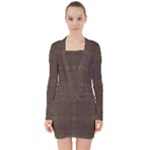 Artist Pallete V-neck Bodycon Long Sleeve Dress