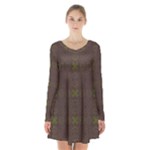 Artist Pallete Long Sleeve Velvet V-neck Dress