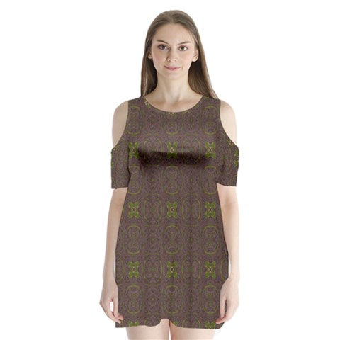 Artist Pallete Shoulder Cutout Velvet One Piece from ArtsNow.com