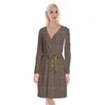 Artist Pallete Long Sleeve Velvet Front Wrap Dress