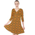Pate (2) Quarter Sleeve Front Wrap Dress