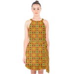 Pate (2) Halter Collar Waist Tie Chiffon Dress