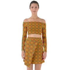 Off Shoulder Top with Skirt Set 