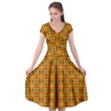 Cap Sleeve Wrap Front Dress 