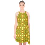 Triba (2) Halter Collar Waist Tie Chiffon Dress