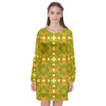Triba (2) Long Sleeve Chiffon Shift Dress 