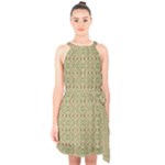 Fuzzy Bear (2) Halter Collar Waist Tie Chiffon Dress