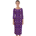 Penny Plaid (2) Quarter Sleeve Midi Bodycon Dress