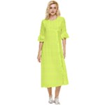 Yellow Love (2) Double Cuff Midi Dress