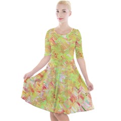 Quarter Sleeve A-Line Dress 