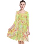 Watercolor Autumn (2) Quarter Sleeve Waist Band Dress