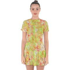 Drop Hem Mini Chiffon Dress 