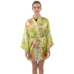 Watercolor Autumn (2) Long Sleeve Satin Kimono
