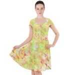Watercolor Autumn (2) Cap Sleeve Midi Dress