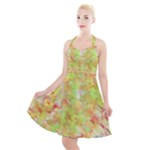 Watercolor Autumn (2) Halter Party Swing Dress 