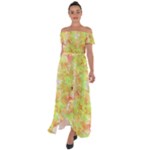 Watercolor Autumn (2) Off Shoulder Open Front Chiffon Dress