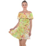 Watercolor Autumn (2) Off Shoulder Velour Dress