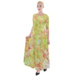 Watercolor Autumn (2) Half Sleeves Maxi Dress