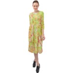 Watercolor Autumn (2) Ruffle End Midi Chiffon Dress