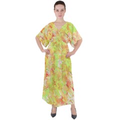 V-Neck Boho Style Maxi Dress 
