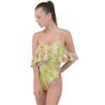 Watercolor Autumn (2) Drape Piece Swimsuit
