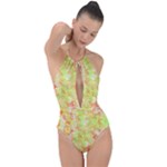 Watercolor Autumn (2) Plunge Cut Halter Swimsuit