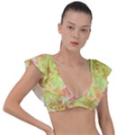 Watercolor Autumn (2) Plunge Frill Sleeve Bikini Top