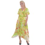 Watercolor Autumn (2) Cross Front Sharkbite Hem Maxi Dress