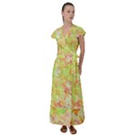 Watercolor Autumn (2) Flutter Sleeve Maxi Dress