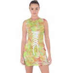 Watercolor Autumn (2) Lace Up Front Bodycon Dress