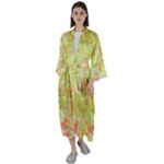 Watercolor Autumn (2) Maxi Satin Kimono