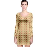 Classic Earthtone Argyle (2) Long Sleeve Bodycon Dress