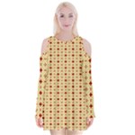 Classic Earthtone Argyle (2) Velvet Long Sleeve Shoulder Cutout Dress