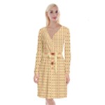 Classic Earthtone Argyle (2) Long Sleeve Velvet Front Wrap Dress
