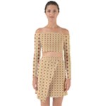 Classic Earthtone Argyle (2) Off Shoulder Top with Skirt Set
