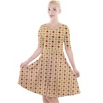 Classic Earthtone Argyle (2) Quarter Sleeve A-Line Dress
